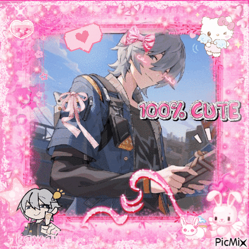 Boy in Pink Frame Saying 100 Percent Cute