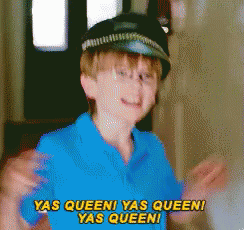Boy in Police Hat Saying Yas Queeni
