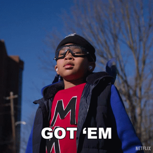Boy In Red M Shirt Says Got Em GIF