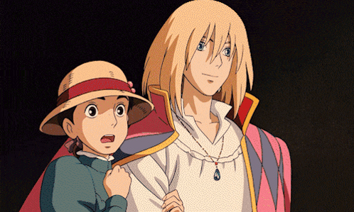 Boy In Straw Hat Next To Man In White Shirt GIF