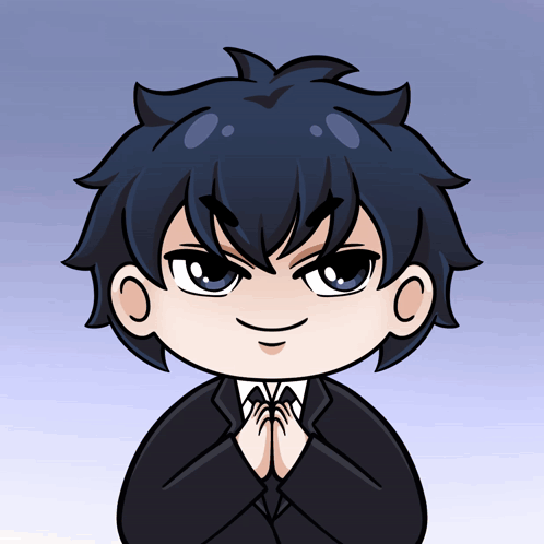 Boy in Suit and Tie With Hands Folded
