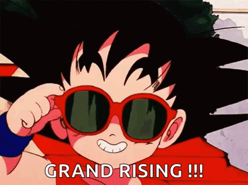 Boy in Sunglasses Saying Grand Rising