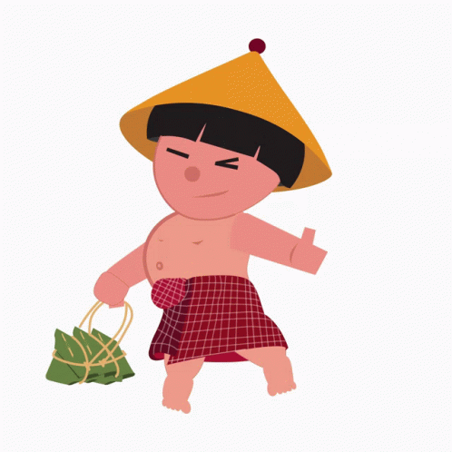 Boy In Yellow Myanmar Hat GIF