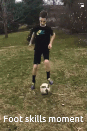 Boy Kicking Soccer Ball Foot Skills Moment