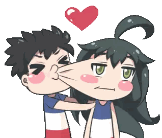 Boy Kissing Girl With Heart