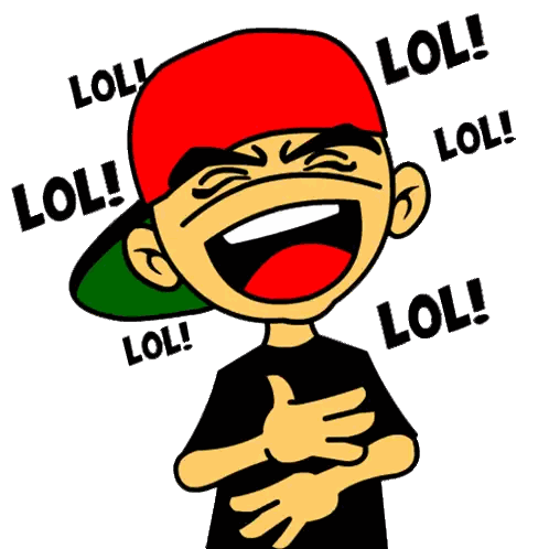 Boy Laughing Surrounded by Lol
