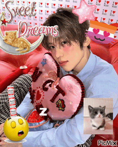 Boy Laying on Bed With I Love You Pillow