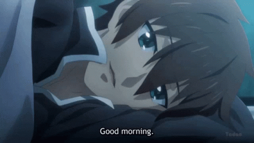 Boy Lying in Bed With Good Morning