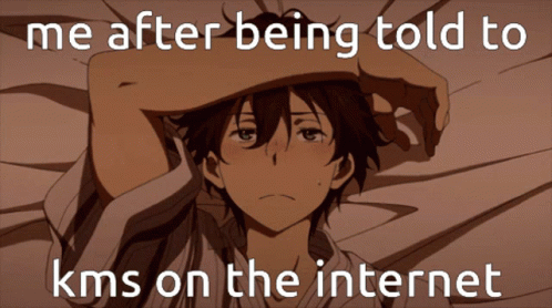 Boy Lying on Bed After Internet Telling Me to KMS