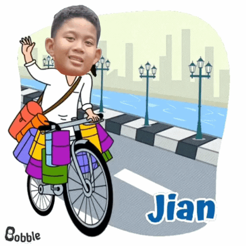 Boy Named Jian Riding Bike