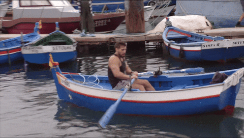 Boy Paddles Skiff Backwards Own GIF