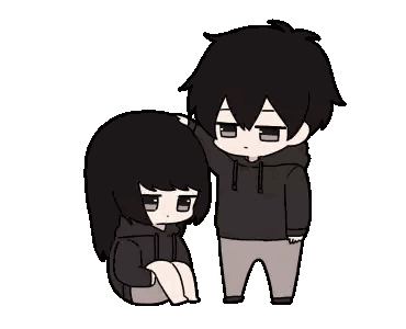 Boy Petting Girl's Head