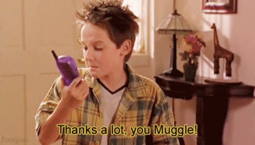 Boy Plaid Shirt Purple Phone Thanks A Lot You Muggle GIF