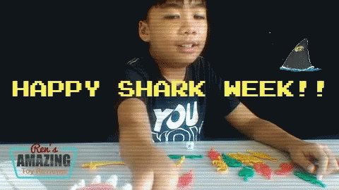 Boy Playing With Toys Happy Shark Week