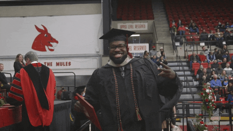 Boy Pose Peace Sign Graduates Senior Year GIF