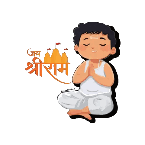 Boy Praying With Temple Background