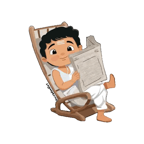 Boy Reading in Rocking Chair