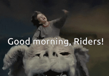 Boy Riding Monster Good Morning Riders GIF