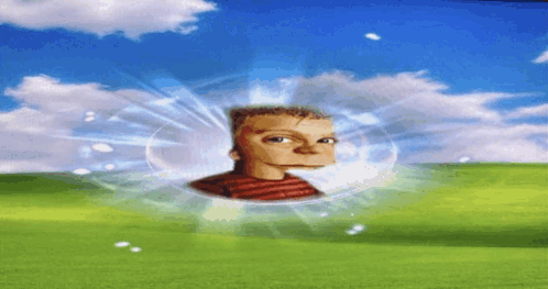 Boy's Head Floating in Field