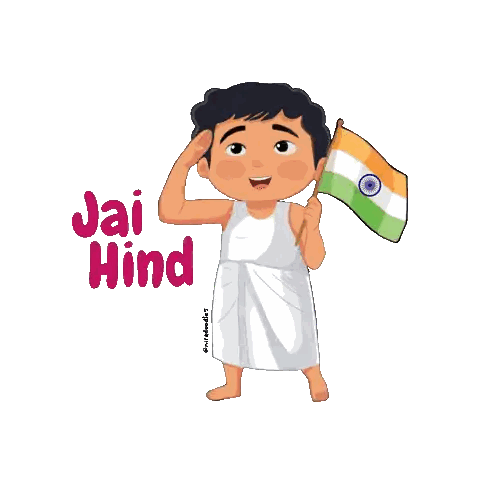 Boy Saluting With Indian Flag