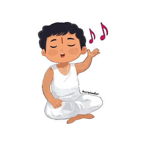 Boy Singing With Music Notes