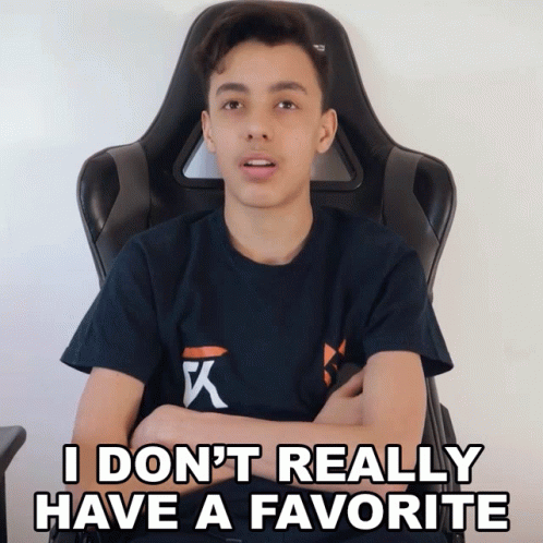 Boy Sitting In Chair Saying I Don't Have Favorite GIF