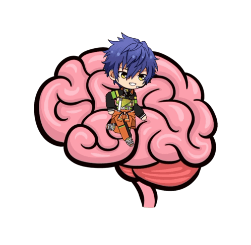 Boy Sitting Inside Pink Brain