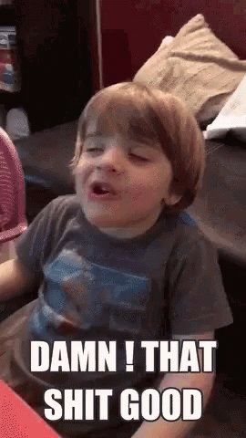 Boy Sitting on Couch Saying Damn That Good