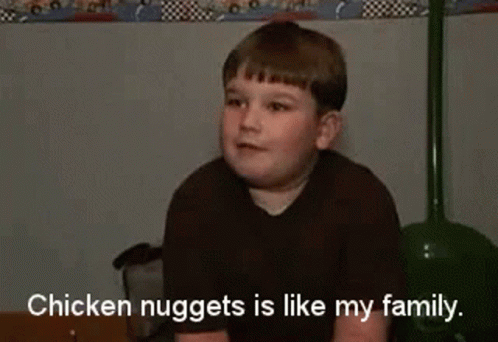 Boy Sitting With Chicken Nuggets Quote GIF