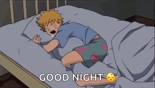 Boy Sleeping in Bed Saying Good Night