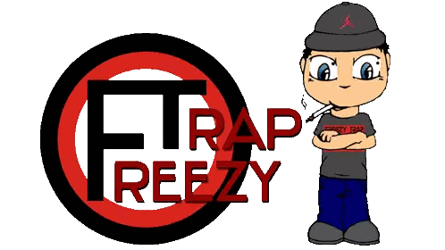 Boy Smoking Cigarette Front of Trap Rezzy Logo
