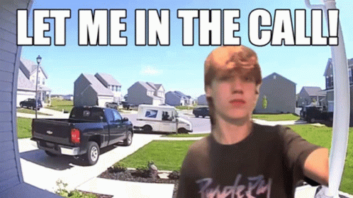 Boy Standing in Front of Mail Truck Saying Let Me In the Cali