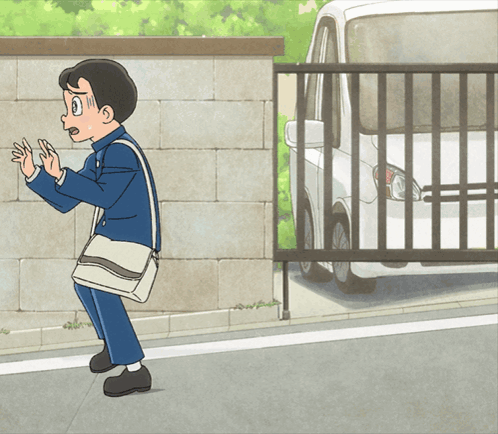 Boy Standing Next to Car