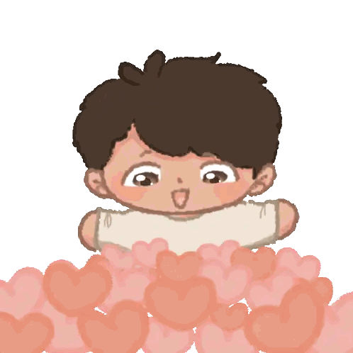 Boy Surrounded by Hearts