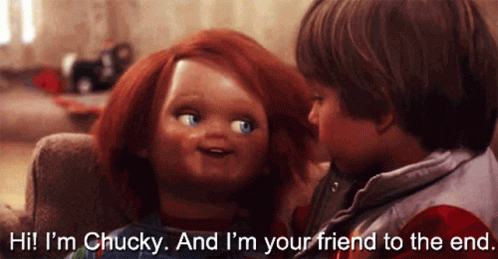 Boy Talking to Chucky Doll Saying Hi I'm Chucky and I'm Your Friend to the End