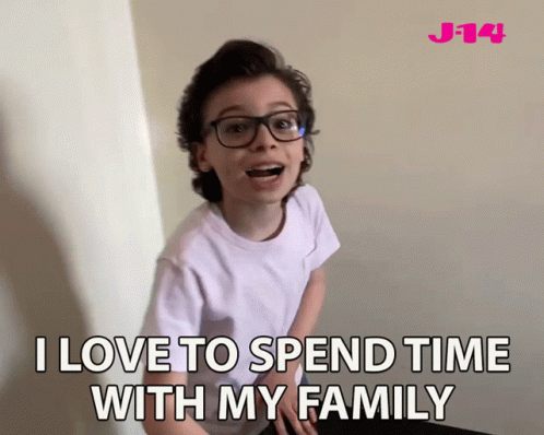 Boy Wearing Glasses Saying I Love Family GIF