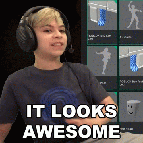Boy Wearing Headphones Saying It Looks Awesome