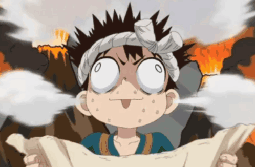Boy with Bandana Holding Paper Making Funny Face