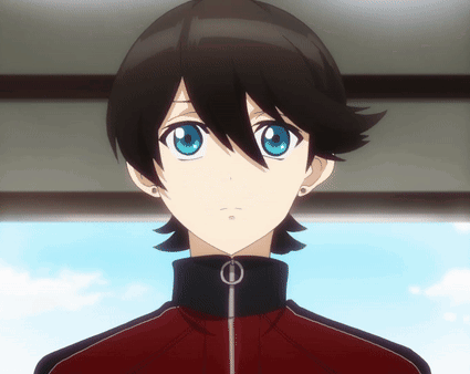 Boy With Black Hair and Blue Eyes in Red Zipper Jacket