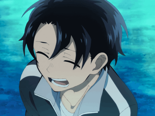 Boy with Black Hair Smiling