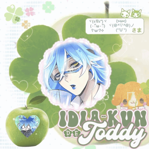 Boy with Blue Hair and Idia-kun de Today
