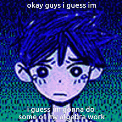 Boy with Blue Hair and Sad Face