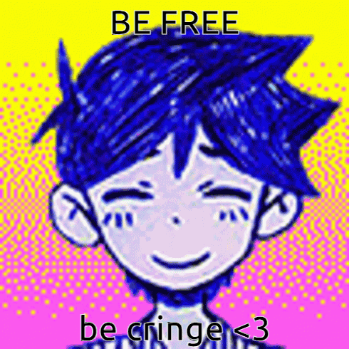 Boy With Blue Hair Be Free Be Cringe GIF