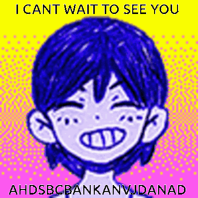 Boy With Blue Hair Saying I Can't Wait To See You GIF