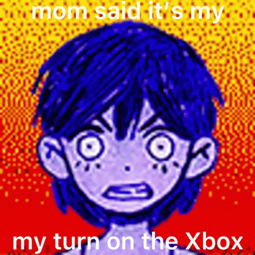Boy With Blue Hair Saying Mom It's My Turn GIF