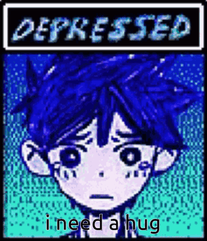 Boy With Blue Hair Says Depressed I Need a Hug
