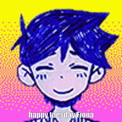 Boy With Blue Hair Smiling