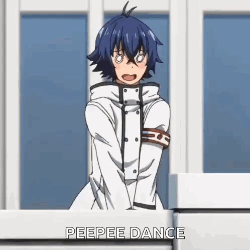 Boy With Blue Hair Standing Next to Fence Saying Peepee Dance