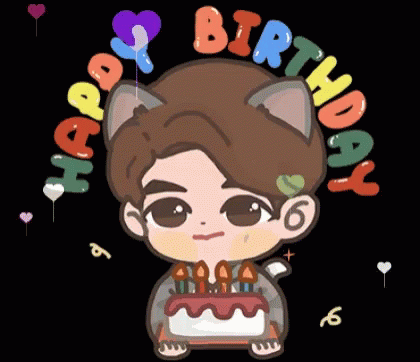 Boy With Cat Ear Holding Birthday Cake