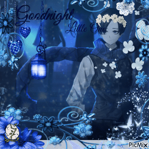 Boy With Flowers And Goodnight Little One GIF